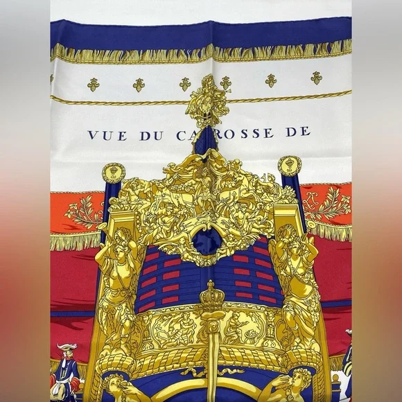 Vintage Hermes Silk Scarf “ La Reale Vue Du Carrosse De La Galere” Carre 90